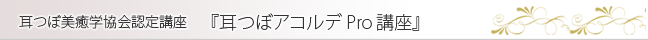 耳つぼ美癒学協会認定講座　耳つぼアコルデPro講座